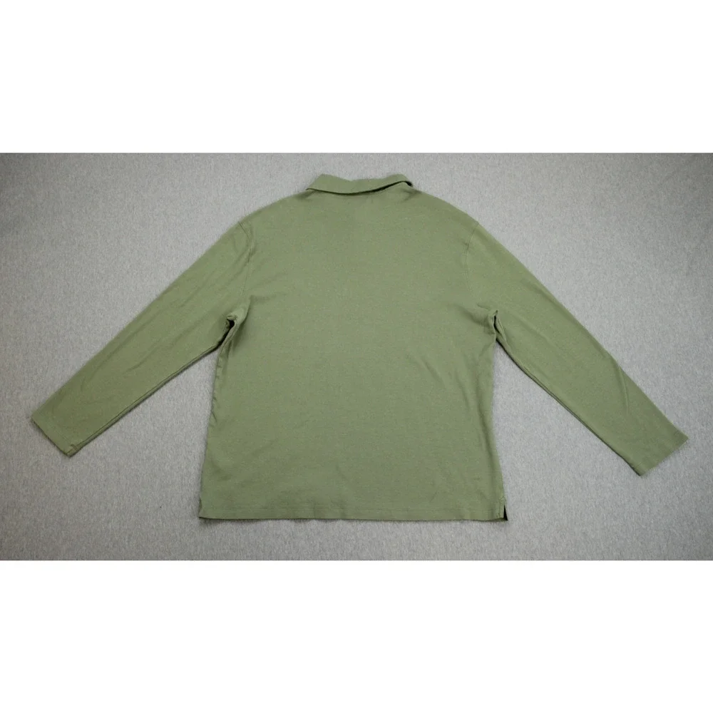Banana Republic‎ Polo Shirt Mens XL Green 100% Cotton Long Sleeve